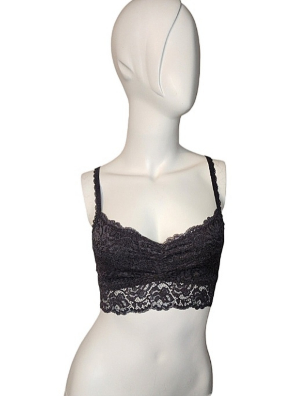 Lace Crop Bralette in Charcoal Grey Size S